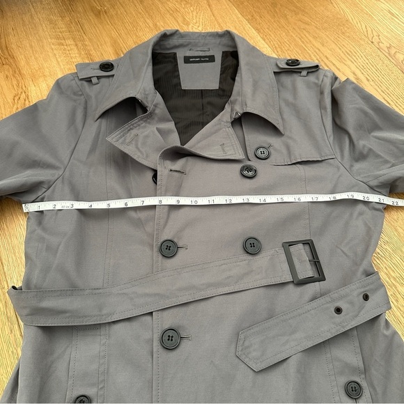 SELECTED GREY TRENCH COAT JACKET - M - Picture 11 of 14